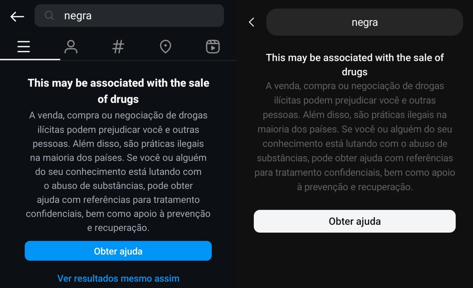 Instagram e Threads relacionam palavra ‘negra’ com venda de drogas